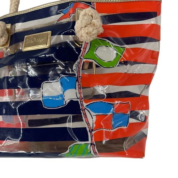 Lilly Pulitzer Shoreline Tote Raise The Sail Beach Bag Nautical Rare Preppy Cute - Picture 3 of 12